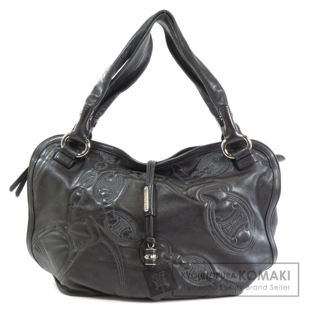 Celine logo Boston bag leather